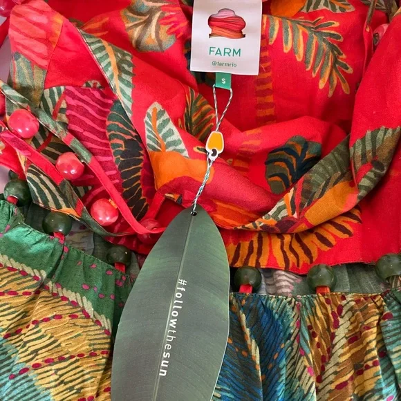 Farm Rio Mixed Prints MIDI Dress - Picture 8 of 11